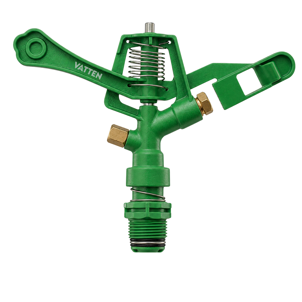 [10050101] ASPERSOR PLASTICO VERDE PESADO CON BOQUILLAS DE BRONCE